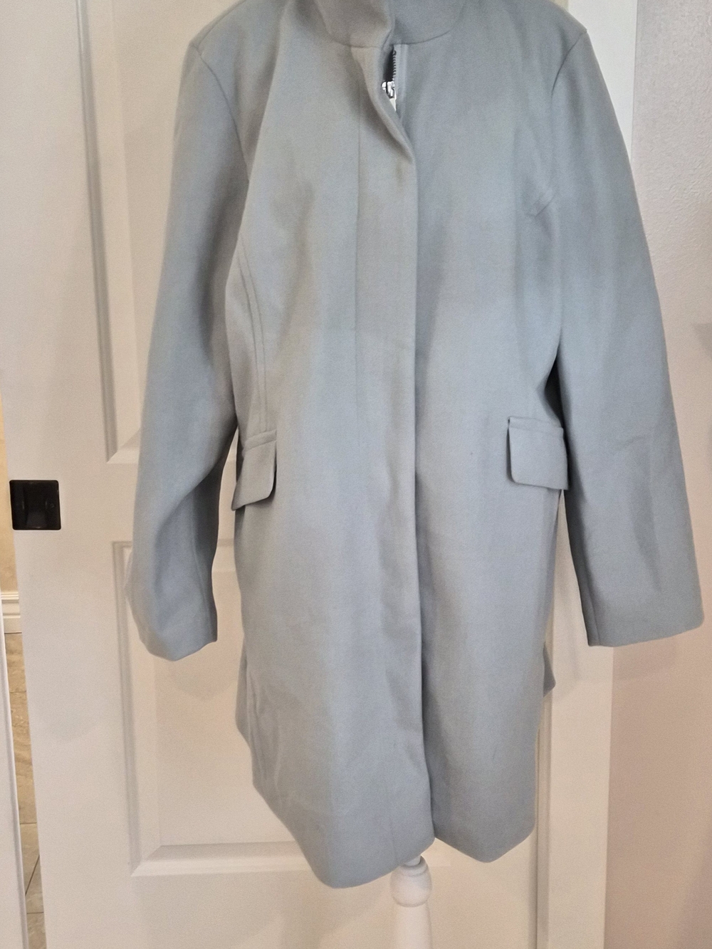 Nine West Pale Blue Single-Breasted Light Weight Coat